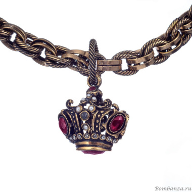 Колье Alcozer&J, танзанит, сапфир,жемчуг,гранат,Swarovski, AL-C5396C золотистый