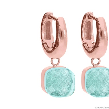 Серьги Qudo, Firenze soft aqua, 300413 BL/RG Серьги Qudo, Firenze soft aqua, 300413 BL/RG