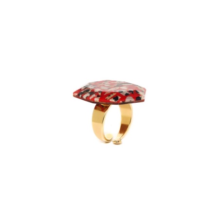 Кольцо Nature Bijoux, Palazzo, разъемное, с далматинской яшмой в смоле, NB23.2-19-24968 красный
