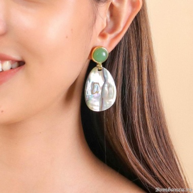 Серьги Nature Bijoux, Giverny, с гелиотисом и авантюрином, NB24.2-12-79705 зеленый