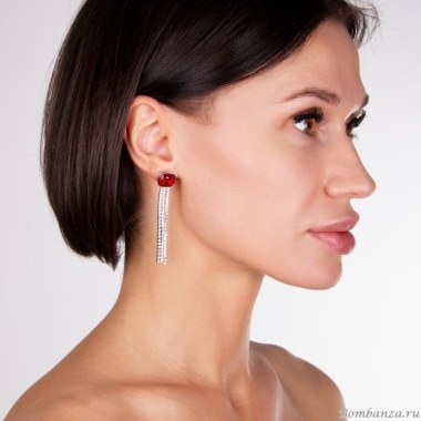 Серьги Moon Paris, Ringo, с кристаллами, MR-22.03-069 красный Серьги Moon Paris, Ringo, с кристаллами, MR-22.03-069 красный