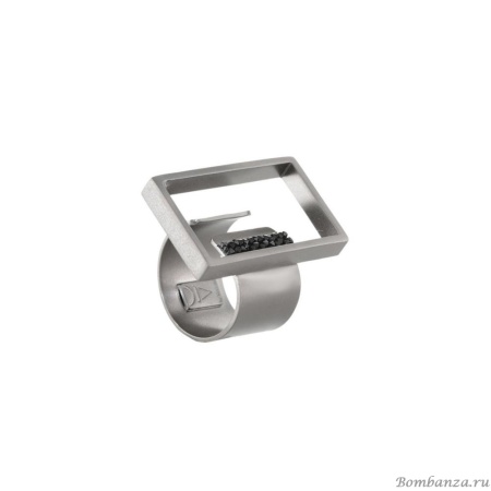 Кольцо Katerina Vassou, Oriel, незамкнутое, с кристаллами, KV23.2-305903 серебристый