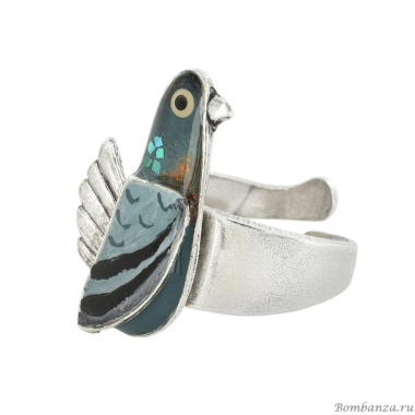 Кольцо TARATATA, Le facteur, цветная смола, блестки, слюдяная пудра, TT-T25-01401-10G серебристый