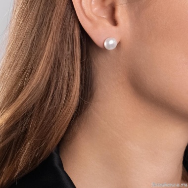 Пуссеты Moon Paris, с жемчугом, Mo-Y24.11-073 белый