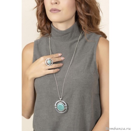 Колье Ciclon, Elegance, с муранским стеклом, CN-233803 бирюзовый Колье Ciclon, Elegance, с муранским стеклом, CN-233803 бирюзовый