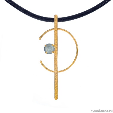 Колье Catherine Bijoux, Half moon, с кристаллом, CB25.1-5357AG мятный