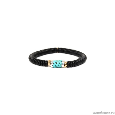 Браслет Nature Bijoux, Lagon noir, стрейч, с кокосом и говлитом, NB22.2-13-42363 черный