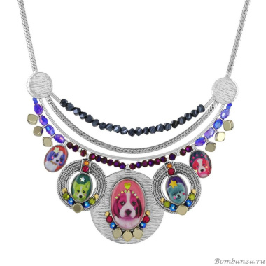 Колье TARATATA, Tootoo, со смолой,бусинами,стразами и блестками, TT-W23-10118-10M серебристый