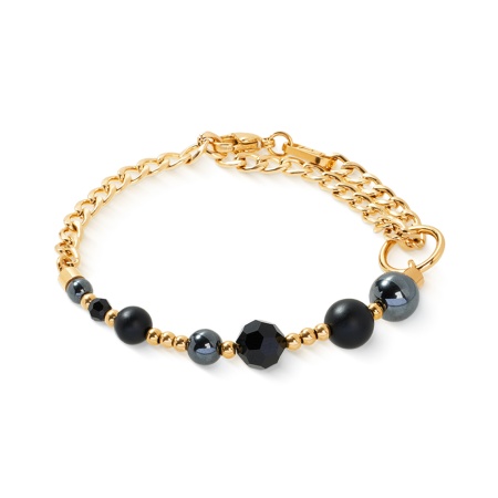 Браслет Coeur de Lion, Black-Gold, 4089/30-1316