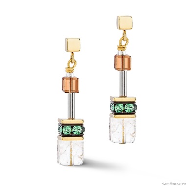 Серьги Coeur de Lion, Olive-Brown, 3018/21-0911