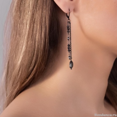 Серьги Lanzerotti, Gelido, орлиный глаз, кошачий глаз, гематит, LZ-25.02-019 черный Серьги Lanzerotti, Gelido, орлиный глаз, кошачий глаз, гематит, LZ-25.02-019 черный