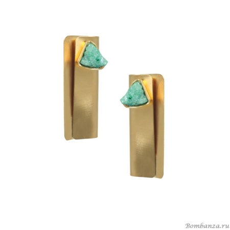 Серьги Katerina Vassou, Hyacinth, с агатом, KV24.1-308976GGREEN зеленый