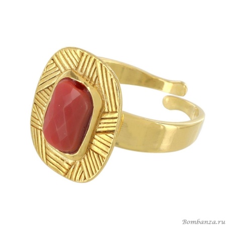 Кольцо TARATATA, Joyeuse, разъемное, со стеклянной бусиной, TT-H24-11419-205 розовый