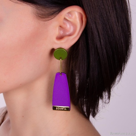 Серьги Nuance, Nuance, асимметричные, с цветными подвесками, NFN-23.03-053 фиолетовый