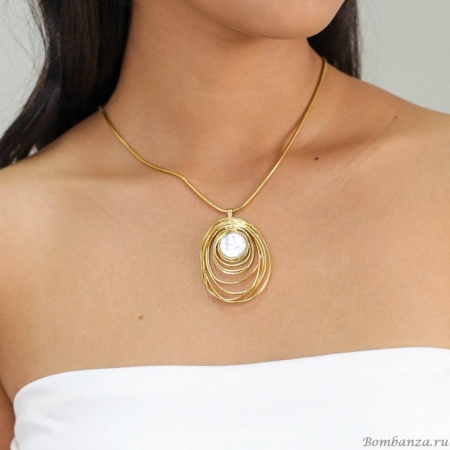 Колье ORI TAO, Typhoon, с перламутром, OT24.1-15-31651 золотистый