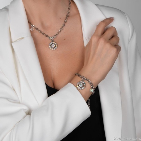 Браслет Lanzerotti, Cuori, с кристаллами, LZ-24.02-137 хрустальный