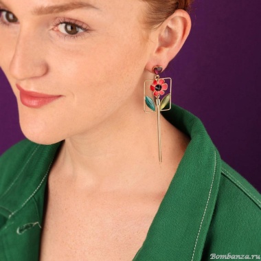 Серьги TARATATA, Frida, асимметрия, смола,слюдяная пудра, стразы, TT-H25-06950-20M золотистый