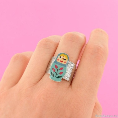 Кольцо TARATATA, Nanas, разъемное, с цветной смолой, TT-W24-03407-10M серебристый