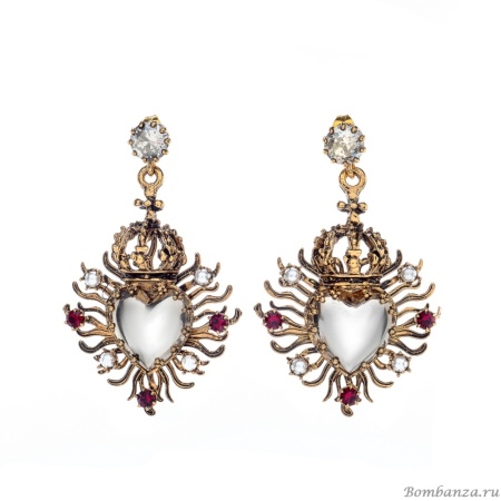 Серьги Celeste G, с кристаллами Swarovski и жемчугом, CS25.1-2006 серебристый