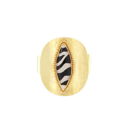 Кольцо TARATATA, Zebra, разъемное, с цветной смолой и узорами, TT-H25-04410-202 черный