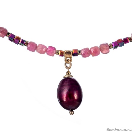Колье Lanzerotti, Elisir, жемчуг, турмалин, кристалл, гематит, LZ-25.10-275 розовый