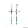 Серьги Lanzerotti, Marino, варисцит, кристаллы, подвески-стрекозы, LZ-25.06-155 голубой