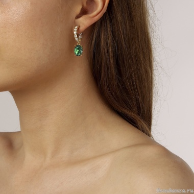 Серьги Dyrberg Kern, BARBARA SG EMERALD GREEN /GOLDEN, 430125 Серьги Dyrberg Kern, BARBARA SG EMERALD GREEN /GOLDEN, 430125