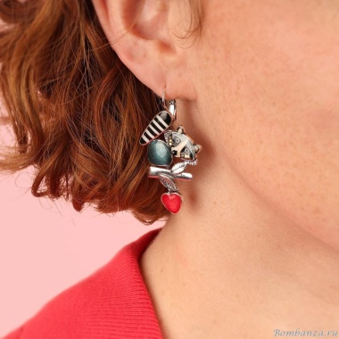 Серьги TARATATA, Raton lover, цветная смола, бусины, слюдяная пудра, TT-T25-03712-104 серый Серьги TARATATA, Raton lover, цветная смола, бусины, слюдяная пудра, TT-T25-03712-104 серый