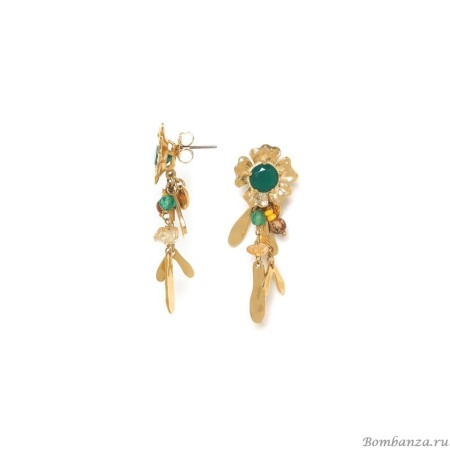 Серьги Franck Herval, Mathilde, с жадом, яшмой, цитрином, костью, агатом, FH24.1-12-68483 зеленый Серьги Franck Herval, Mathilde, с жадом, яшмой, цитрином, костью, агатом, FH24.1-12-68483 зеленый