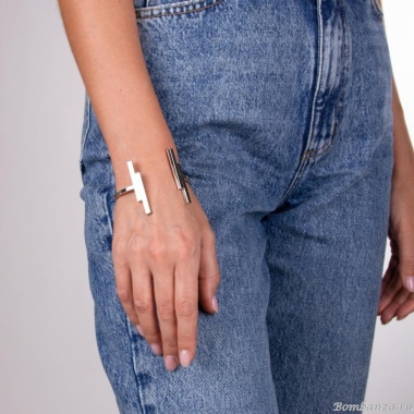 Браслет Moon Paris, Ringo, кафф, MR-22.03-078 серебристый Браслет Moon Paris, Ringo, кафф, MR-22.03-078 серебристый