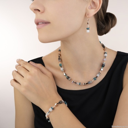 Колье Coeur de Lion GeoCUBE® White & Petrol, 4013/10-0624. Германия