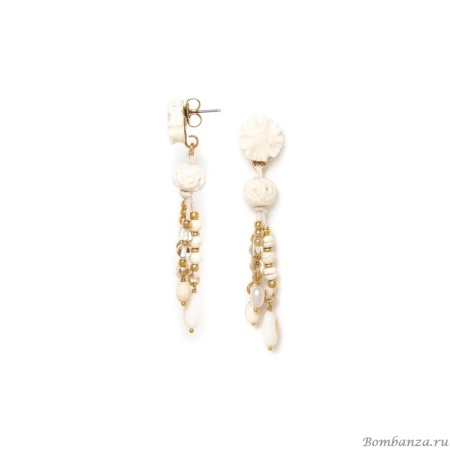 Серьги Nature Bijoux, Pondichery, кость,агат,горный хрусталь,говлит,жемчуг, NB24.1-12-79261 белый Серьги Nature Bijoux, Pondichery, кость,агат,горный хрусталь,говлит,жемчуг, NB24.1-12-79261 белый