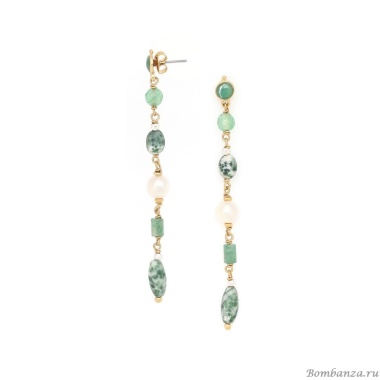 Серьги Nature Bijoux, Mara, агат, авантюрин, жемчуг, яшма, NB24.2-12-79760 зеленый Серьги Nature Bijoux, Mara, агат, авантюрин, жемчуг, яшма, NB24.2-12-79760 зеленый