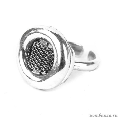 Кольцо Ori Tao, Athena, разъемное, серебристое с накладкой в форме кольца, OT-19-28390