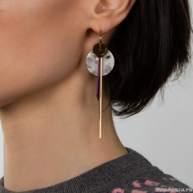 Серьги Nuance, асимметричные, NFN-24.01-007 золотистый