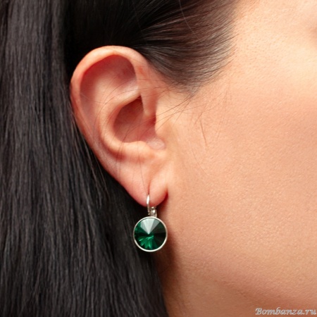 Серьги Fiore Luna, Emerald, A1903.18 G/S