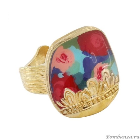 Кольцо Taratata, Revolution, разъемное, золотистое с цветной эмалью, TT-H19-13427-20M