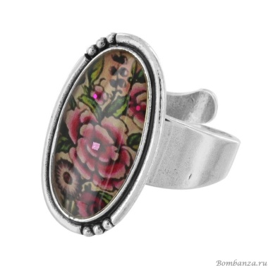 Кольцо TARATATA, Living room, разъемное, с цветной смолой и блестками, TT-H24-05416-105 розовый