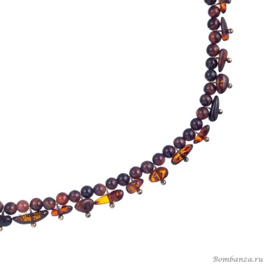 Колье Lanzerotti, Caramello, с тигровым глазом и янтарем, LZ-24.11-534 коричневый