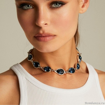 Колье VIDDA, Drop, с кристаллами Swarovski, VD23.2-01752 синий