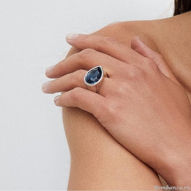 Кольцо VIDDA, Bloom, с австрийским кристаллом, VD23-01704 синий, 17,5