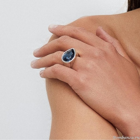 Кольцо VIDDA, Bloom, с австрийским кристаллом, VD23-01704 синий, 17,5