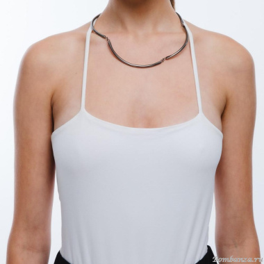 Колье Katerina Vassou, Sana, с изогнутыми линиями, KV23.2-307648 серебристый