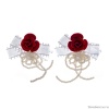 Серьги Moon Paris, Ringo Queen, роза, жемчужные бусины, бант, MRQ-24.05-020 красный Серьги Moon Paris, Ringo Queen, роза, жемчужные бусины, бант, MRQ-24.05-020 красный