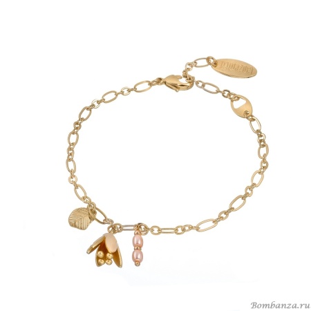 Браслет Lanzerotti, Anne with an E, с перламутром и подвесками, LZ-25.08-230 золотистый