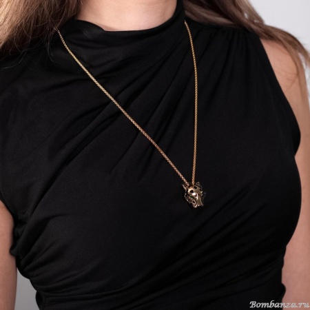 Колье Moon Paris, анималистический дизайн, Mo-Y25.06-032.65 золотистый Колье Moon Paris, анималистический дизайн, Mo-Y25.06-032.65 золотистый