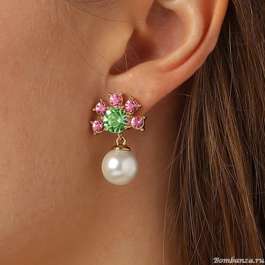 Серьги Dyrberg Kern, VERONICA SG ROSE/GREEN, 420026 Серьги Dyrberg Kern, VERONICA SG ROSE/GREEN, 420026
