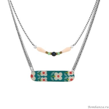 Колье TARATATA, Tweed, с цветной смолой, бусинами и гематитом, TT-W24-06110-104 синий