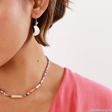 Серьги Franck Herval, Karma, жемчуг, Swarovski, стеклянная бусина, FH23.2-12-68390 золотистый