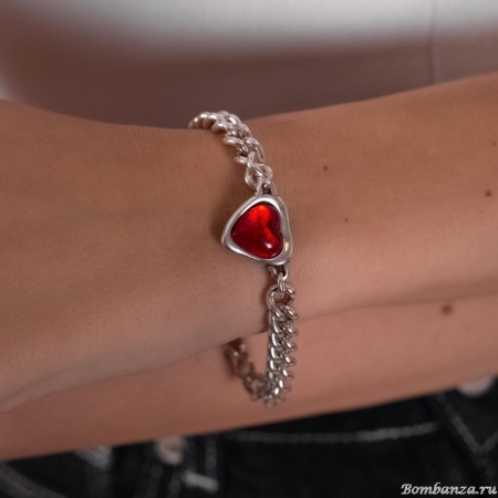 Браслет Ciclon, Idilio, с муранским стеклом, металл, CN-241107 красный